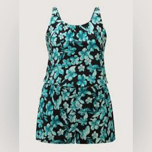 BloomChic Tropical Flower Print Pockets One-Piece Swimsuit. Size 30 - Picture 4 of 15